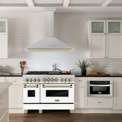 ZLINE 48" Autograph Edition DuraSnow® Stainless Steel Range Hood with DuraSnow® Stainless Steel Shell (KB4SNZ-48) - The Home Selection