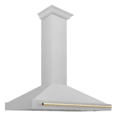ZLINE 48" Autograph Edition DuraSnow® Stainless Steel Range Hood with DuraSnow® Stainless Steel Shell (KB4SNZ-48) - The Home Selection