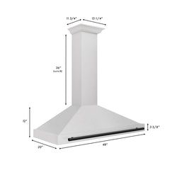 ZLINE 48" Autograph Edition DuraSnow® Stainless Steel Range Hood with DuraSnow® Stainless Steel Shell (KB4SNZ-48) - The Home Selection