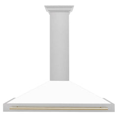 ZLINE 48" Autograph Edition DuraSnow® Stainless Steel Range Hood with White Matte Shell (KB4SNZ-WM48) - The Home Selection