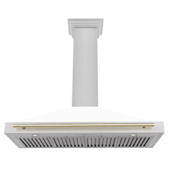 ZLINE 48" Autograph Edition DuraSnow® Stainless Steel Range Hood with White Matte Shell (KB4SNZ-WM48) - The Home Selection