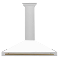 ZLINE 48" Autograph Edition DuraSnow® Stainless Steel Range Hood with White Matte Shell (KB4SNZ-WM48) - The Home Selection