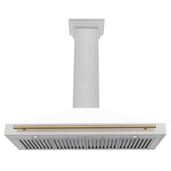 ZLINE 48" Autograph Edition DuraSnow® Stainless Steel Range Hood with White Matte Shell (KB4SNZ-WM48) - The Home Selection