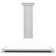 ZLINE 48" Autograph Edition DuraSnow® Stainless Steel Range Hood with White Matte Shell (KB4SNZ-WM48) - The Home Selection