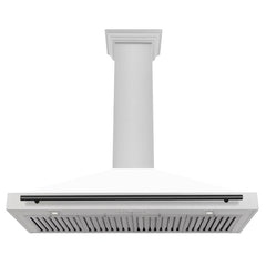 ZLINE 48" Autograph Edition DuraSnow® Stainless Steel Range Hood with White Matte Shell (KB4SNZ-WM48) - The Home Selection