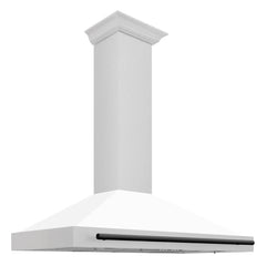ZLINE 48" Autograph Edition DuraSnow® Stainless Steel Range Hood with White Matte Shell (KB4SNZ-WM48) - The Home Selection