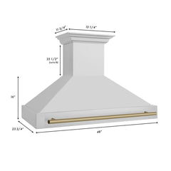ZLINE 48" Autograph Edition Stainless Steel Range Hood with Stainless Steel Shell and Handle - 8654STZ-48 - The Home Selection