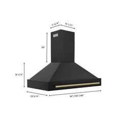 ZLINE 48" Black Stainless Steel Range Hood with Accent Handle - BS655-48 - The Home Selection