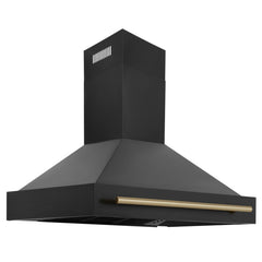 ZLINE 48" Black Stainless Steel Range Hood with Accent Handle - BS655-48 - The Home Selection