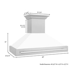 ZLINE 48" DuraSnow® Stainless Steel Range Hood with DuraSnow® Shell (8654SNX-48) - The Home Selection