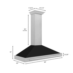 ZLINE 48" DuraSnow® Stainless Steel Range Hood with Shell and Stainless Steel Handle (KB4SNX-48) - The Home Selection