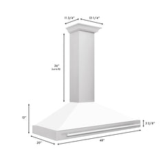 ZLINE 48" DuraSnow® Stainless Steel Range Hood with Shell and Stainless Steel Handle (KB4SNX-48) - The Home Selection