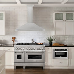 ZLINE 48" DuraSnow® Stainless Steel Range Hood with Shell and Stainless Steel Handle (KB4SNX-48) - The Home Selection