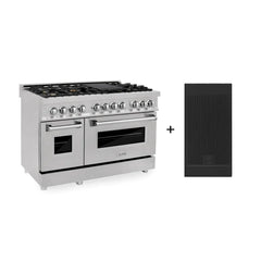 ZLINE 48-Inch 6.0 cu. ft. Electric Oven and Gas Cooktop Dual Fuel Range with Griddle and Brass Burners in Fingerprint Resistant Stainless - RAS-SN-BR-GR-48 - The Home Selection