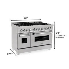 ZLINE 48-Inch 6.0 cu. ft. Electric Oven and Gas Cooktop Dual Fuel Range with Griddle in Fingerprint Resistant Stainless - RAS-SN-GR-48 - The Home Selection