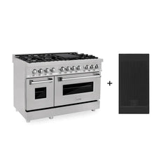 ZLINE 48-Inch 6.0 cu. ft. Electric Oven and Gas Cooktop Dual Fuel Range with Griddle in Fingerprint Resistant Stainless - RAS-SN-GR-48 - The Home Selection