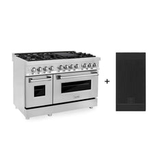 ZLINE 48-Inch 6.0 cu. ft. Electric Oven and Gas Cooktop Dual Fuel Range with Griddle in Stainless Steel - RA-GR-48 - The Home Selection