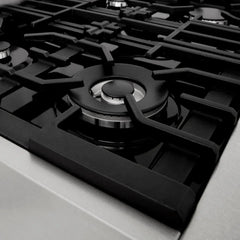 ZLINE 48-Inch Porcelain Gas Stovetop in Fingerprint Resistant Stainless Steel with 7 Gas Burners and Griddle - RTS-GR-48 - The Home Selection