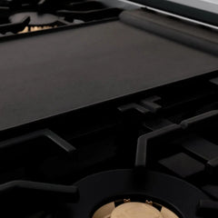 ZLINE 48-Inch Porcelain Gas Stovetop with 7 Gas Brass Burners and Griddle - RT-BR-GR-48 - The Home Selection