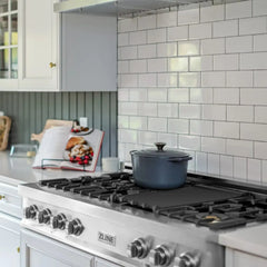 ZLINE 48-Inch Porcelain Gas Stovetop with 7 Gas Brass Burners and Griddle - RT-BR-GR-48 - The Home Selection