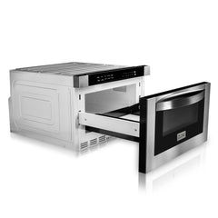 ZLINE 48" Kitchen Package with Stainless Steel Dual Fuel Range, Range Hood, Microwave Drawer and Tall Tub Dishwasher - 4KP-RARH48-MWDWV - The Home Selection