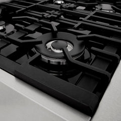 ZLINE 48" Porcelain Gas Stovetop in DuraSnow® Stainless Steel with 7 Gas Burners and Griddle - RTS-48 - The Home Selection