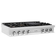 ZLINE 48" Porcelain Gas Stovetop with 7 Gas Burners and Griddle - RT48 - The Home Selection