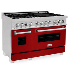 ZLINE 48" Professional Dual Fuel Range in DuraSnow® RAS-SN-48 - The Home Selection