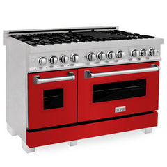 ZLINE 48" Professional Dual Fuel Range in DuraSnow® RAS-SN-48 - The Home Selection