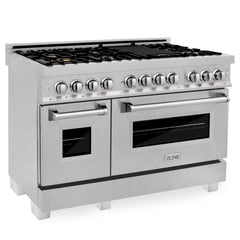 ZLINE 48" Professional Dual Fuel Range in DuraSnow® RAS-SN-48 - The Home Selection