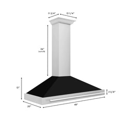 ZLINE 48" Stainless Steel Range Hood with Shell and Stainless Steel Handle (KB4STX-BLM-48) - The Home Selection