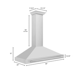 ZLINE 48" Stainless Steel Range Hood with Stainless Steel Handle (KB4STX-48) - The Home Selection