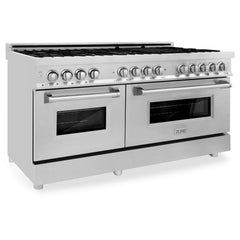 ZLINE 60" 7.4 cu. ft. Dual Fuel Range with Gas Stove and Electric Oven in Stainless Steel (RA60) - The Home Selection