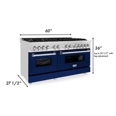 ZLINE 60" 7.4 cu. ft. Dual Fuel Range with Gas Stove and Electric Oven in Stainless Steel (RA60) - The Home Selection