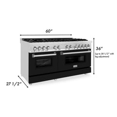 ZLINE 60" 7.4 cu. ft. Dual Fuel Range with Gas Stove and Electric Oven in Stainless Steel (RA60) - The Home Selection