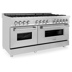 ZLINE 60" 7.4 cu. ft. Dual Fuel Range with Gas Stove and Electric Oven in Stainless Steel (RA60) - The Home Selection