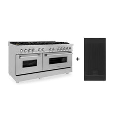 ZLINE 60-Inch 7.4 cu. ft. Electric Oven and Gas Cooktop Dual Fuel Range with Griddle and Brass Burners in Fingerprint Resistant Stainless - RAS-SN-BR-GR-60 - The Home Selection