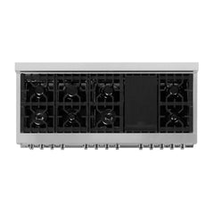 ZLINE 60-Inch Dual Fuel Range with 7.4 cu. ft. Electric Oven and Gas Cooktop and Griddle in DuraSnow Fingerprint Resistant Stainless Steel - RAS-SN-GR-60 - The Home Selection