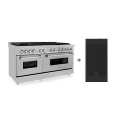 ZLINE 60-Inch Dual Fuel Range with 7.4 cu. ft. Electric Oven and Gas Cooktop and Griddle in DuraSnow Fingerprint Resistant Stainless Steel - RAS-SN-GR-60 - The Home Selection