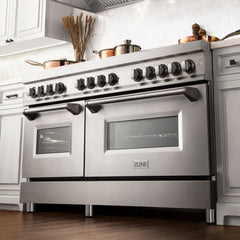 ZLINE 60" Professional Dual Fuel Range in DuraSnow® - RAS-SN-60 - The Home Selection