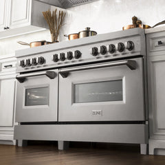 ZLINE 60" Professional Dual Fuel Range in DuraSnow® - RAS-SN-60 - The Home Selection