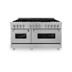 ZLINE 60" Professional Dual Fuel Range in DuraSnow® - RAS-SN-60 - The Home Selection