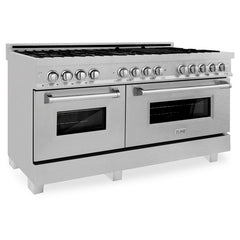 ZLINE 60" Professional Dual Fuel Range in DuraSnow® - RAS-SN-60 - The Home Selection