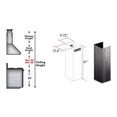 ZLINE 61" Wooden Chimney Extension for Ceilings up to 12 ft. - KPDD-E - The Home Selection