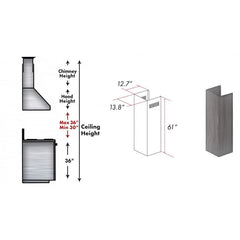 ZLINE 61" Wooden Chimney Extension for Ceilings up to 12.5 ft. - 321GG-E - The Home Selection