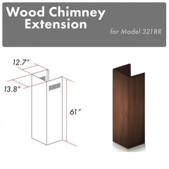ZLINE 61" Wooden Chimney Extension for Ceilings up to 12.5 ft. - 321RR-E - The Home Selection