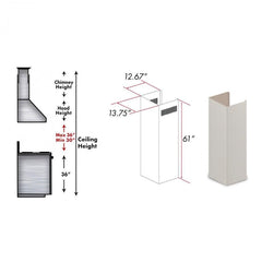 ZLINE 61" Wooden Chimney Extension for Ceilings up to 12.5 ft. - 321TT-E - The Home Selection