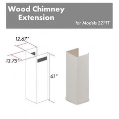 ZLINE 61" Wooden Chimney Extension for Ceilings up to 12.5 ft. - 321TT-E - The Home Selection