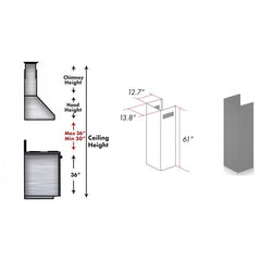 ZLINE 61" Wooden Chimney Extension for Ceilings up to 12.5 ft. - 321UU-E - The Home Selection