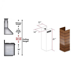 ZLINE 61" Wooden Chimney Extension for Ceilings up to 12.5 ft. - 365BB-E - The Home Selection